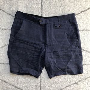 Afield linen shorts navy blue